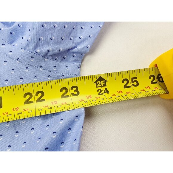 Scotch & Soda Amsterdam Sz 16.5/42 Mens Modern Fit Stretch Blue Polka Dots Shirt - Picture 2 of 12